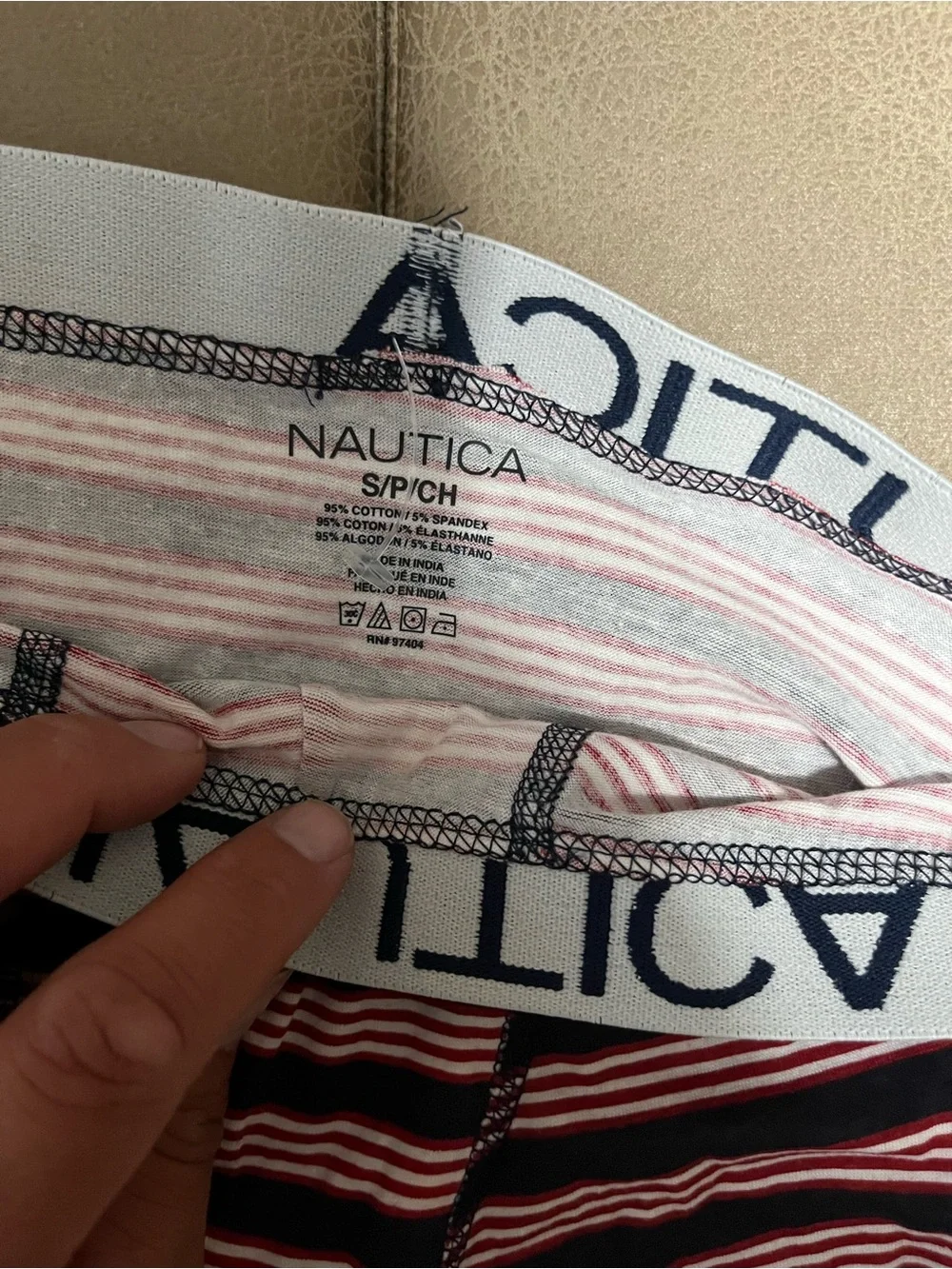 Nautica Navy, Red & White Striped Men’s Boxer Briefs
